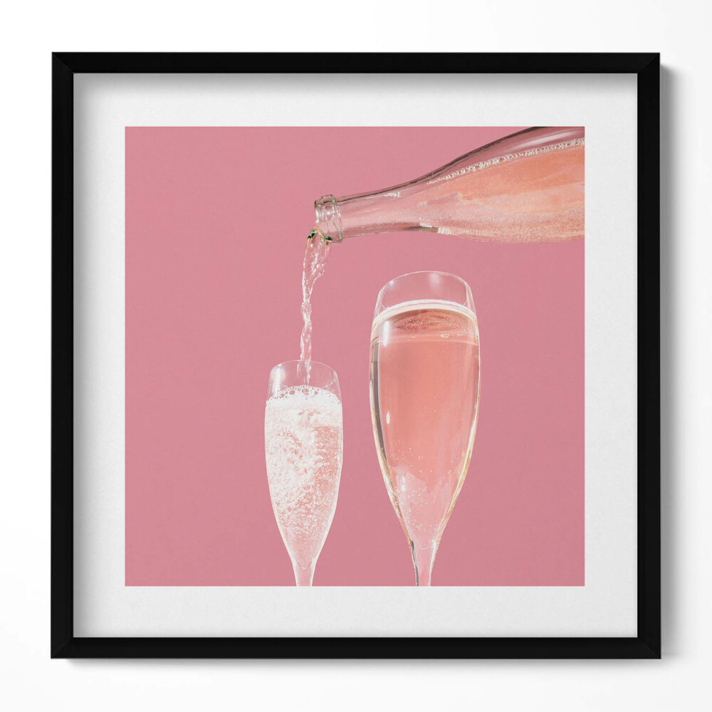 Obraz v rámu efektivní Okouzlující růžové šampaňské