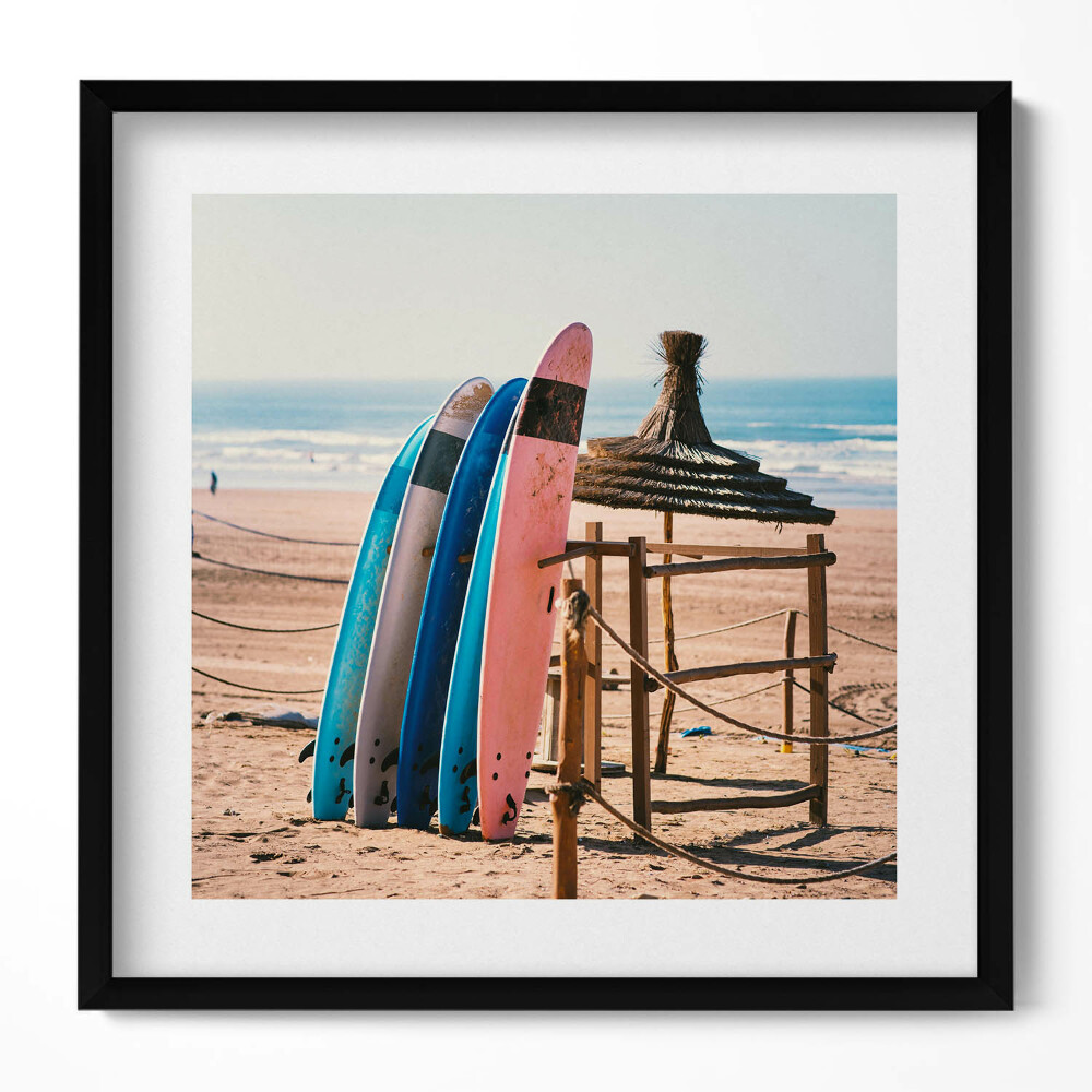 Obraz v rámu efektivní Surfy na pláži