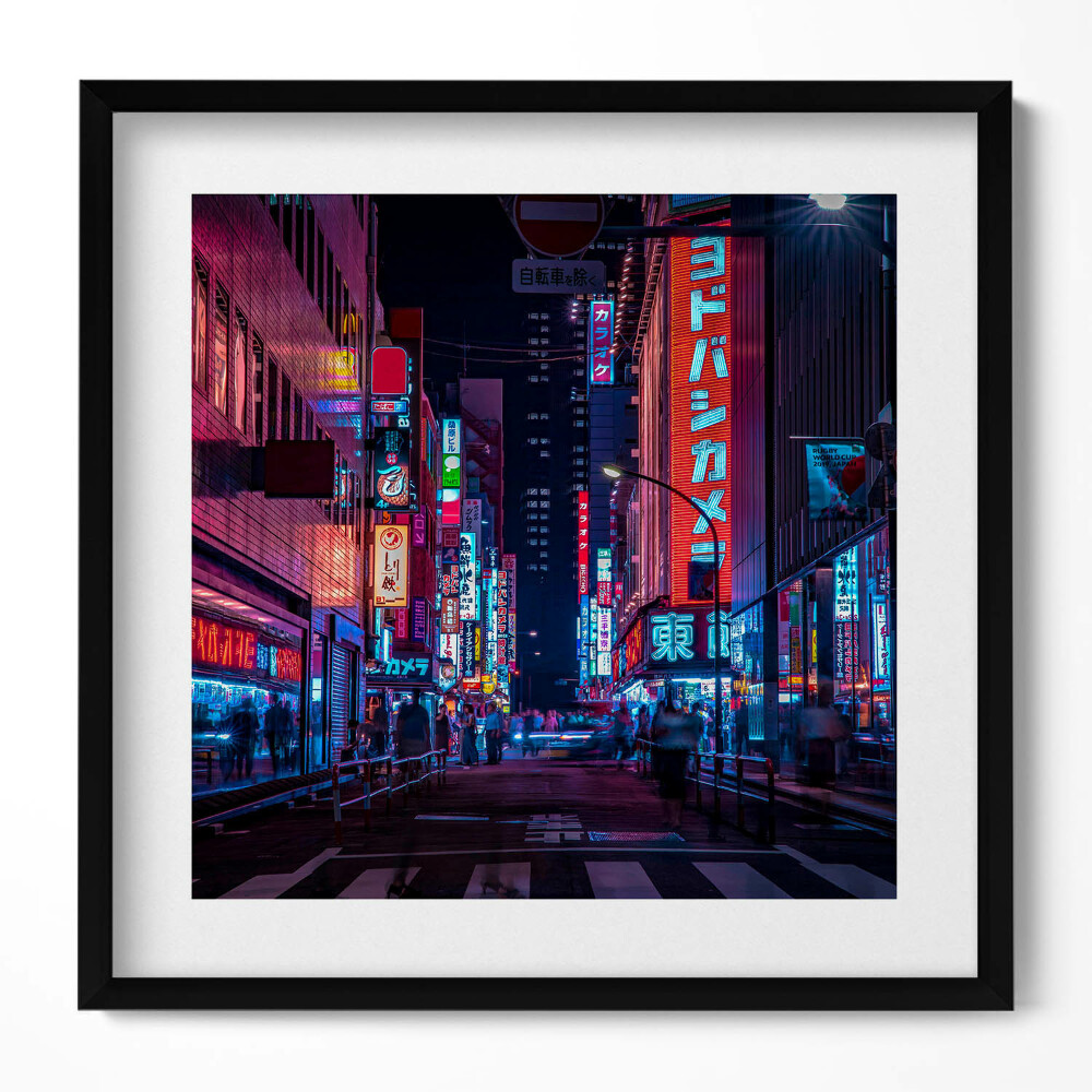 Obraz v rámu efektivní Asijské město v noci