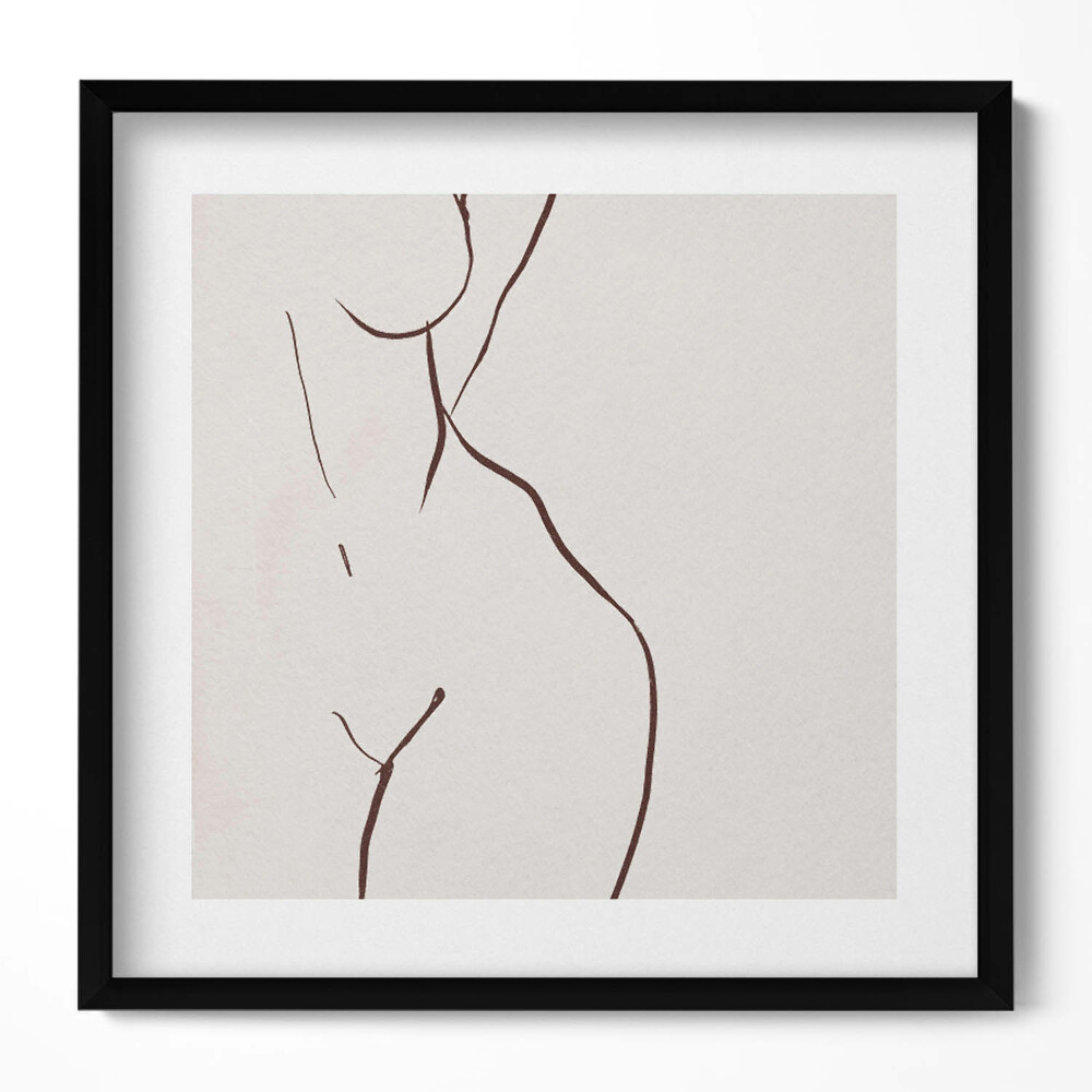 Obraz v rámu efektivní Line-art ženská silueta