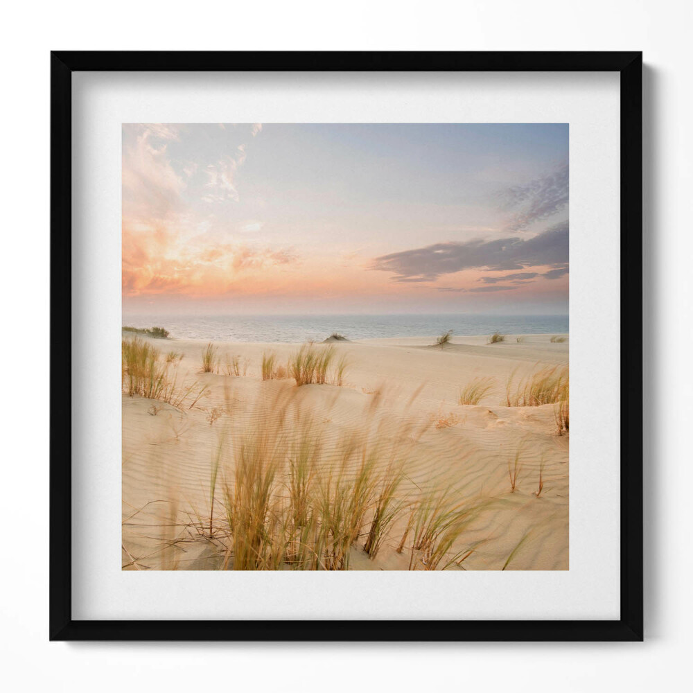 Obraz v rámu efektivní Boho krajina jemných trav na moři a obloze