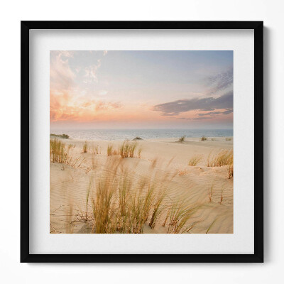 Obraz v rámu efektivní Boho krajina jemných trav na moři a obloze