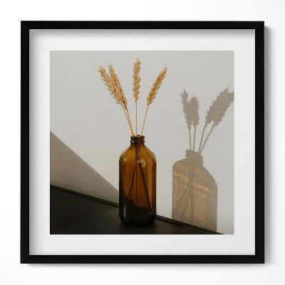 Obraz v rámu efektivní Boho váza s klasy