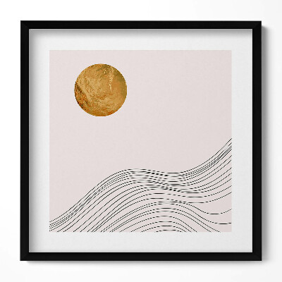 Obraz v rámu efektivní Boho abstraktní minimalistické tvary se zlatem