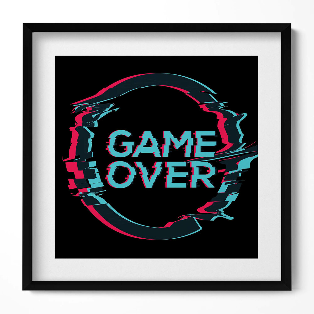 Obraz v rámu efektivní Nápis "Game over" pro hráče