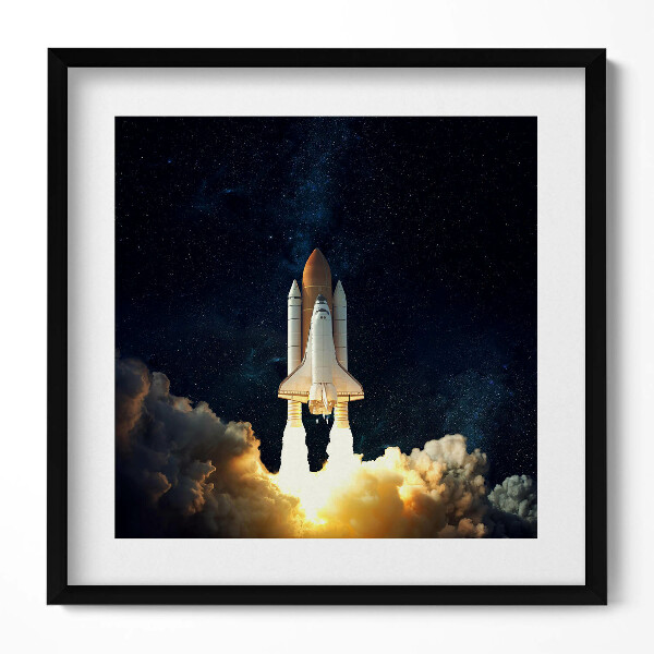 Obraz v rámu efektivní Raketa startující do vesmíru