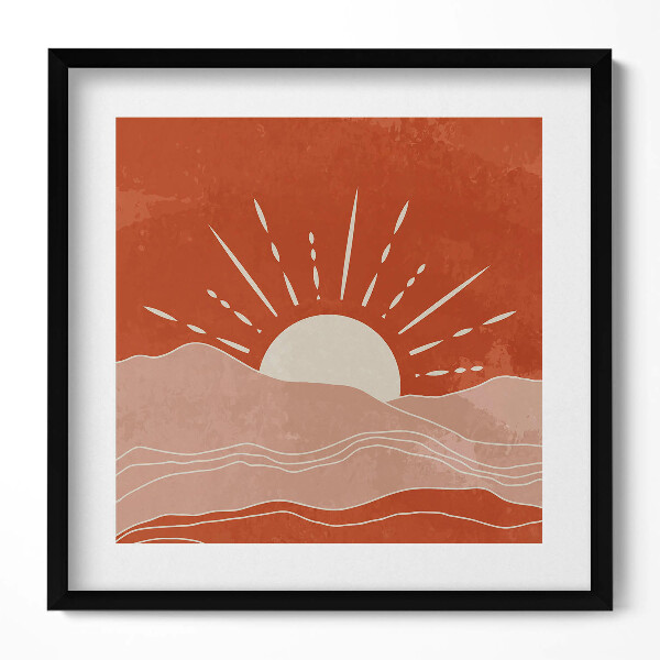 Obraz v rámu efektivní Ilustrace vycházejícího slunce