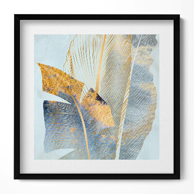 Obraz v rámu efektivní Glamour banánové listy se zlatem