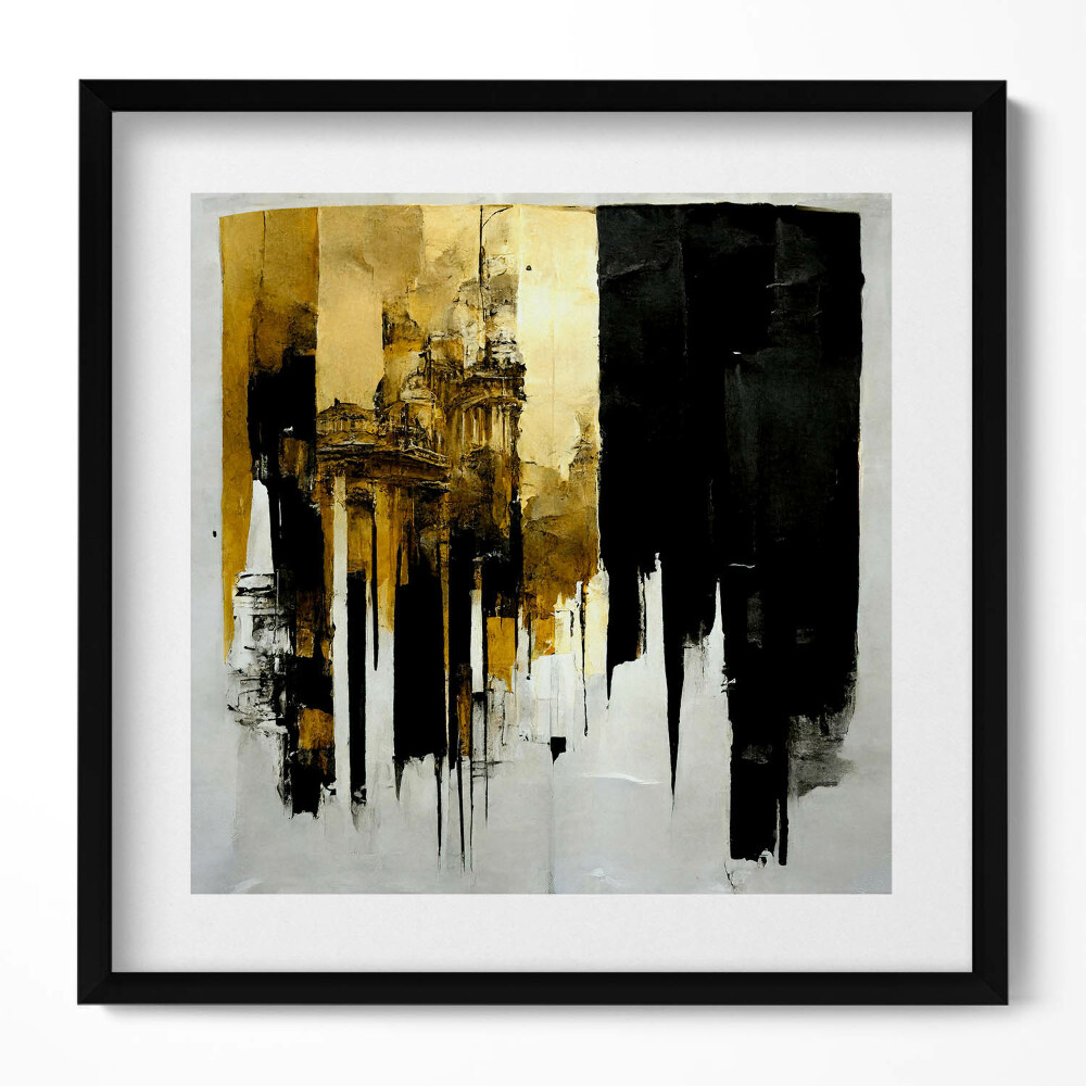 Obraz v rámu efektivní Abstraktní umění se zlatem