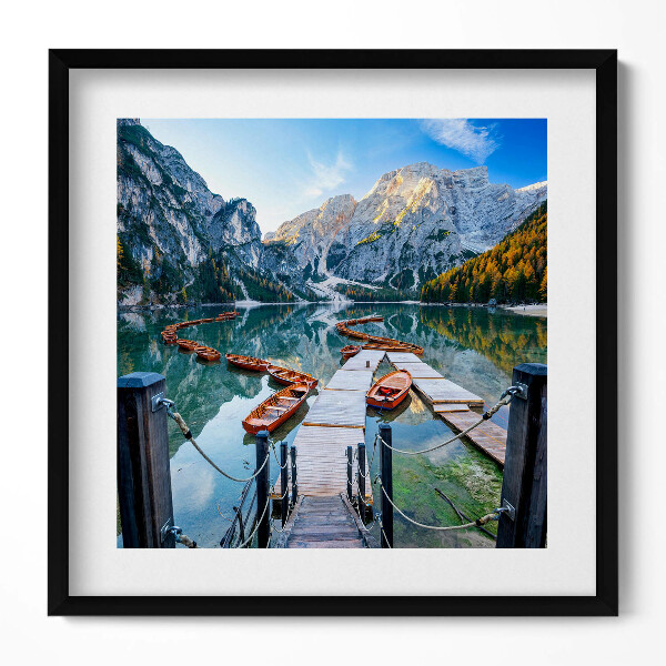 Obraz v rámu efektivní Lodě na horské jezero