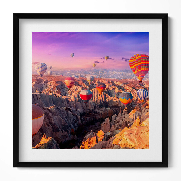 Obraz v rámu efektivní Balónky létající nad kaňonem