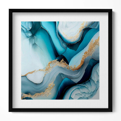 Obraz v rámu efektivní Tekutá mramorová textura se zlatem