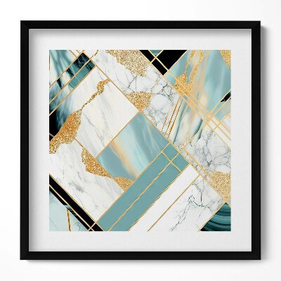 Obraz v rámu efektivní Geometrické abstrakce se zlatem