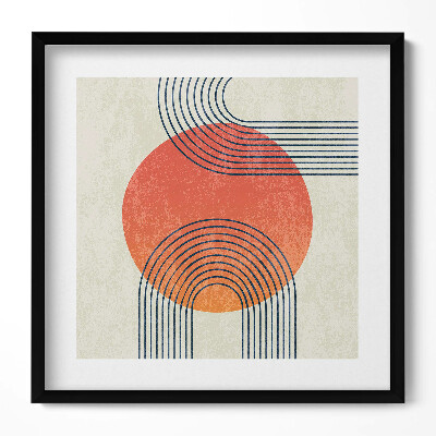 Obraz v rámu efektivní Moderní umění čáry a kruh