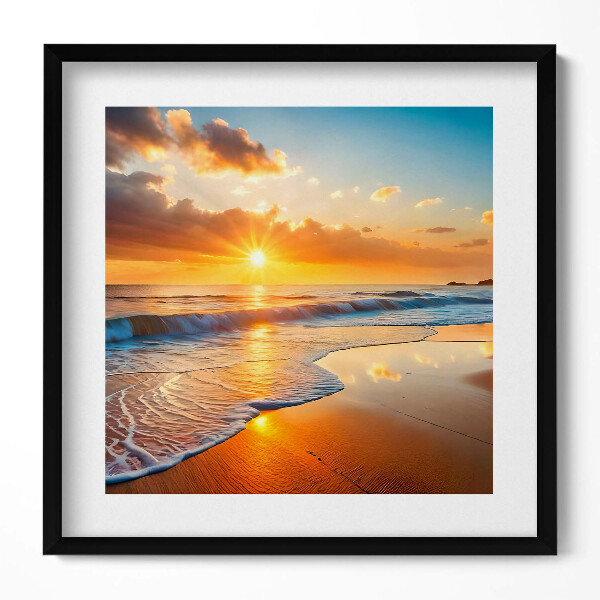 Obraz v rámu efektivní Západ slunce nad mořem