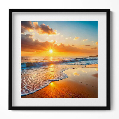 Obraz v rámu efektivní Západ slunce nad mořem