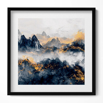 Obraz v rámu efektivní Abstraktní krajina hor mezi mraky