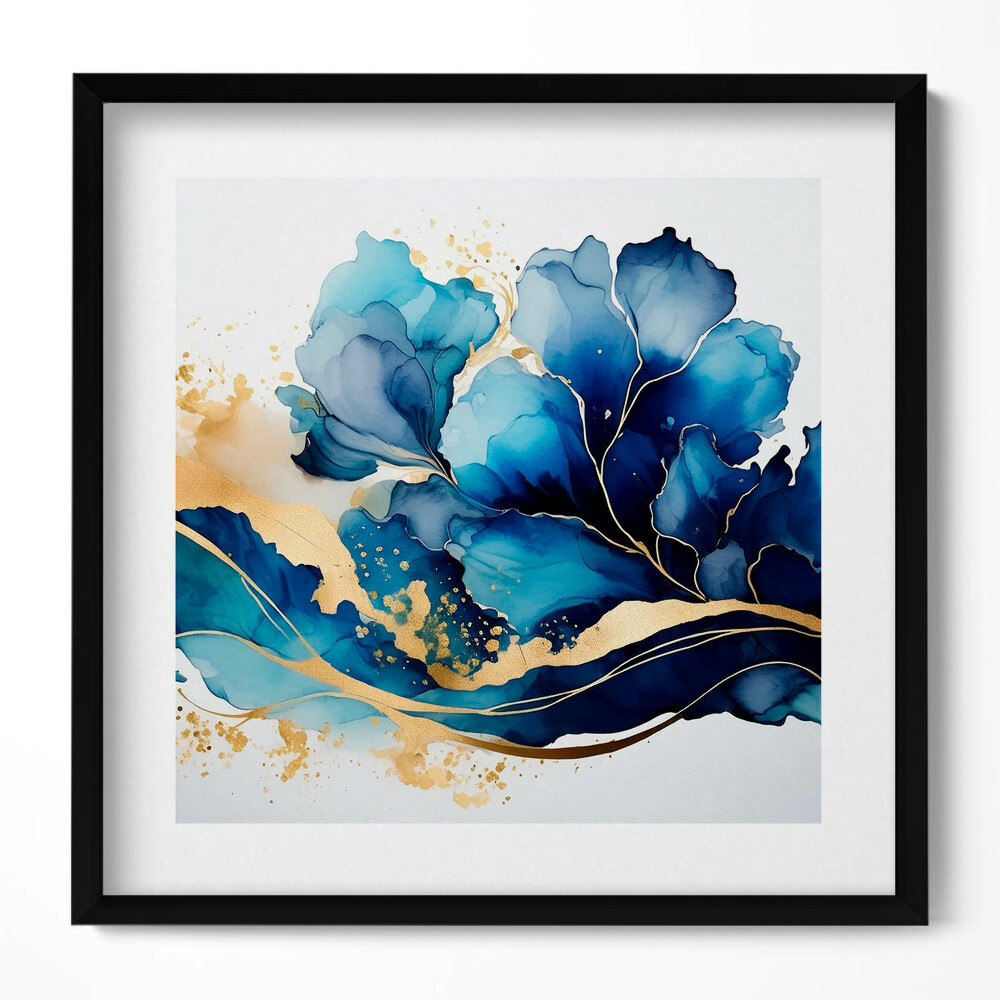 Obraz v rámu efektivní Abstraktní malba rostlin ve zlatě