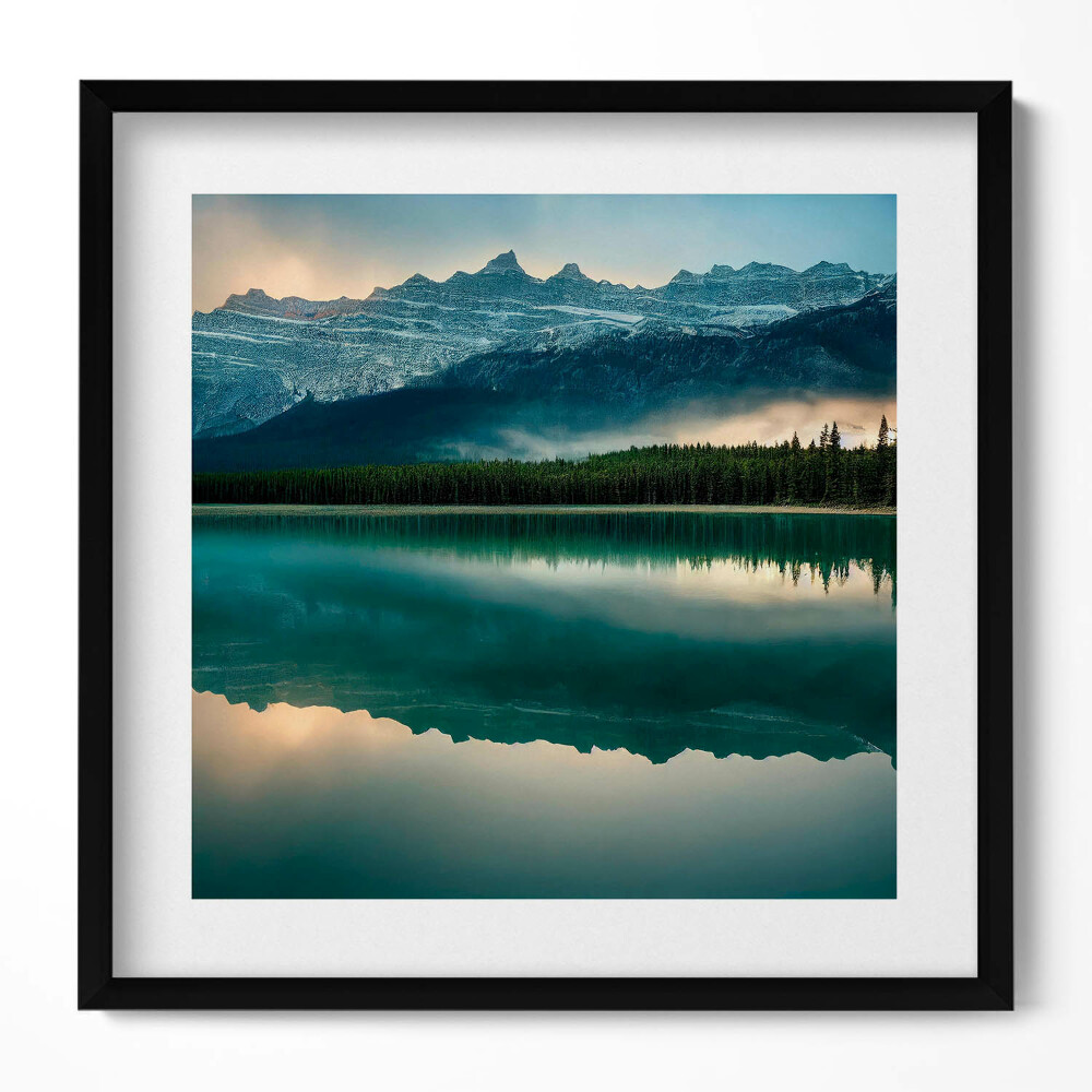 Obraz v rámu efektivní Krajina lesní jezero a hory