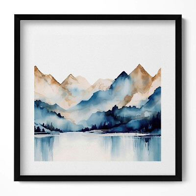 Obraz v rámu efektivní Akvarel krajina hor a jezera