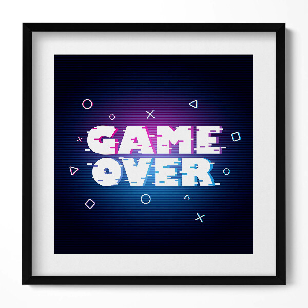 Obraz v rámu efektivní Stylizovaný nápis pro hráče "Game over"