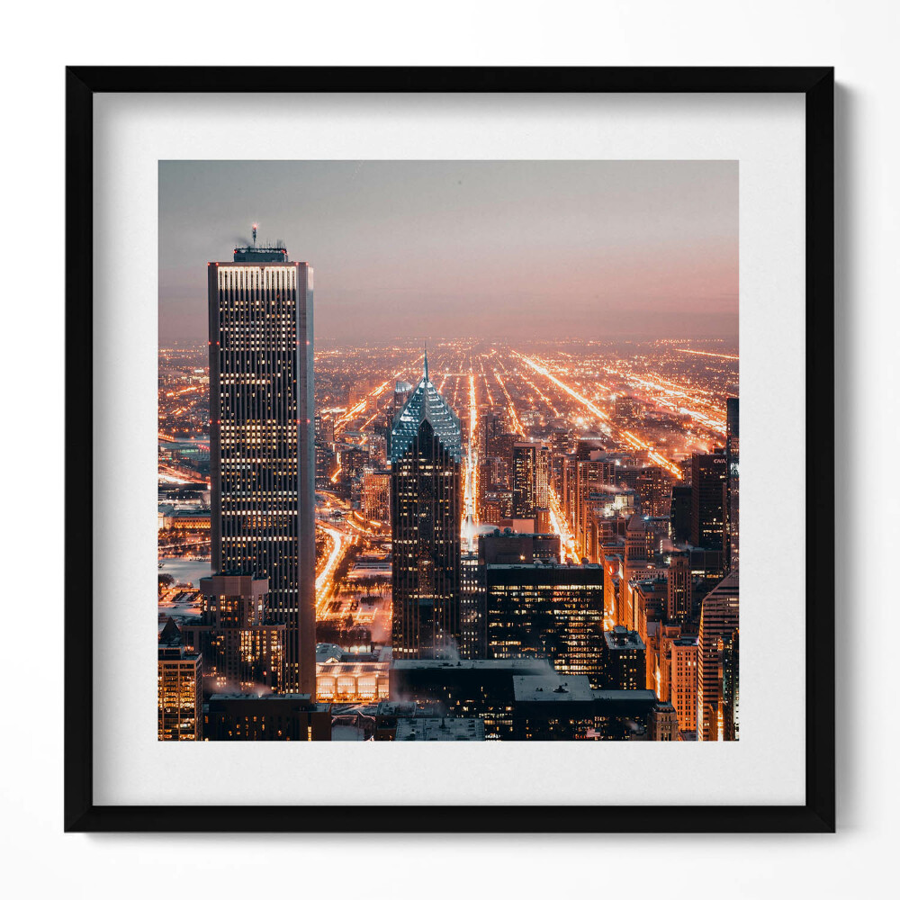 Obraz v rámu efektivní Večerní město