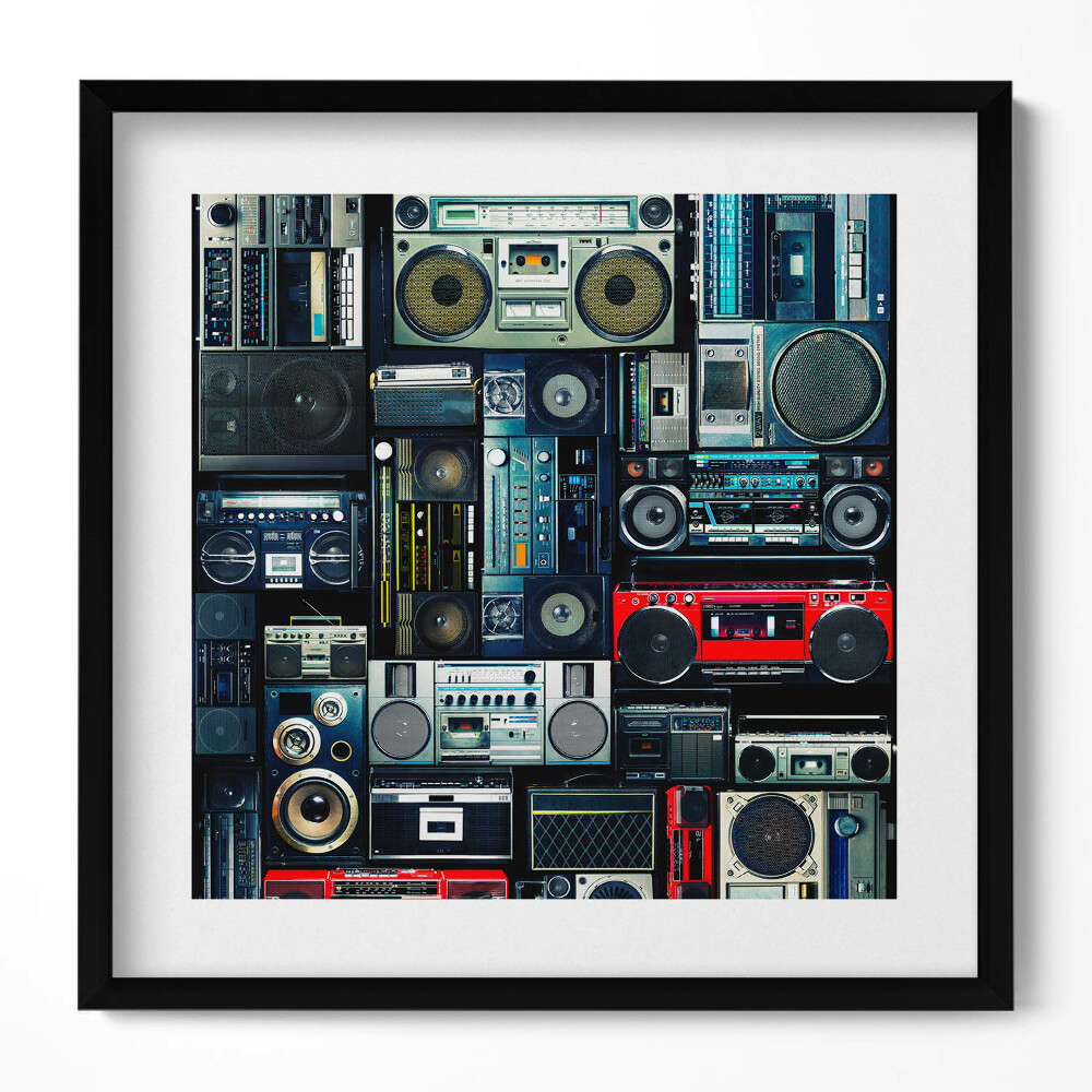 Obraz v rámu efektivní Hudba - Vintage boombox