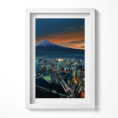 Obraz s rámem elegantní Pohled na Tokio a horu Fudži