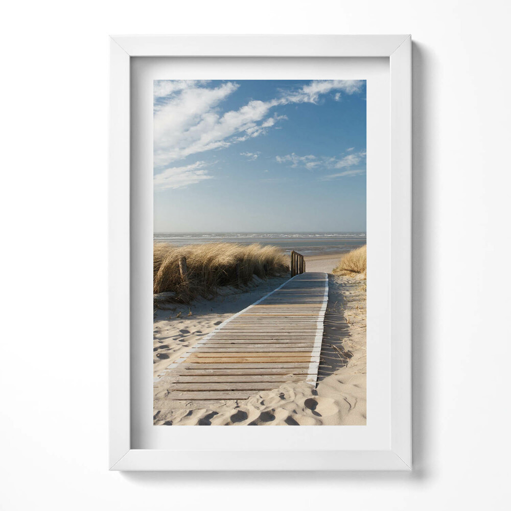 Obraz s rámem elegantní Výhled na pláž a moře