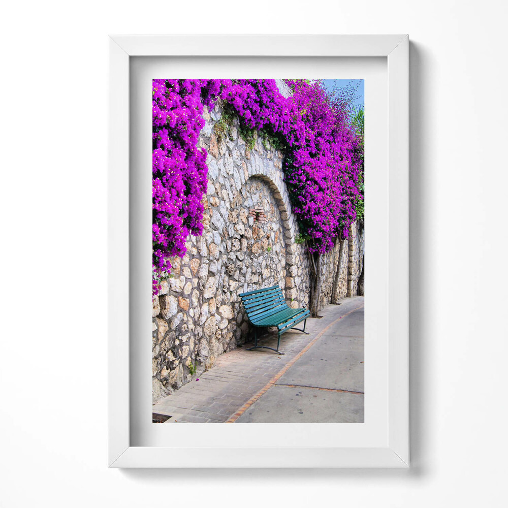 Obraz s rámem elegantní Cesta s květinami v Capri, Itálie