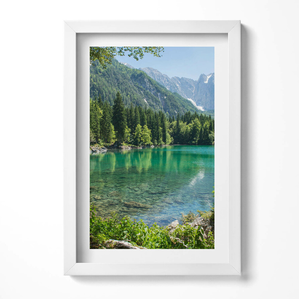 Obraz s rámem elegantní Horská krajina jezera v lese