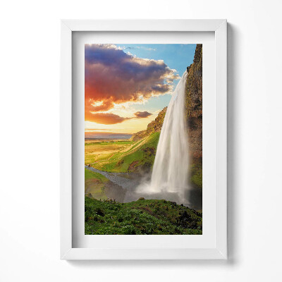 Obraz s rámem elegantní Vodopád na Islandu