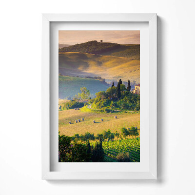 Obraz s rámem elegantní Útulná letní krajina polí