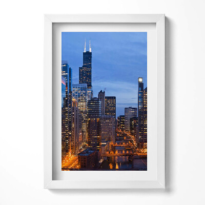 Obraz s rámem elegantní Světla budov velkých měst