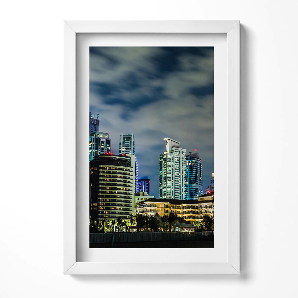 Obraz s rámem elegantní Velké město v noci