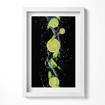 Obraz s rámem elegantní Limetková voda