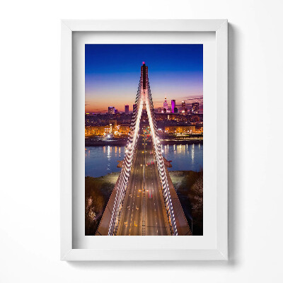 Obraz s rámem elegantní Most a město večer