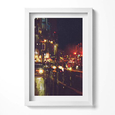 Obraz s rámem elegantní Rozmazané malované město