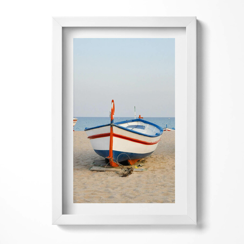 Obraz s rámem elegantní Lodě na pláži