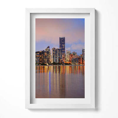 Obraz s rámem elegantní Panorama města u vody