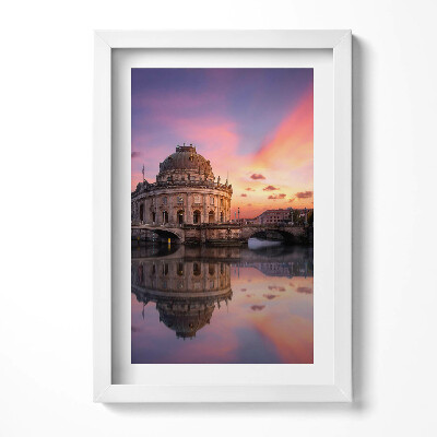 Obraz s rámem elegantní Pohled na město ve večerních hodinách