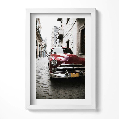 Obraz s rámem elegantní Staré červené auto