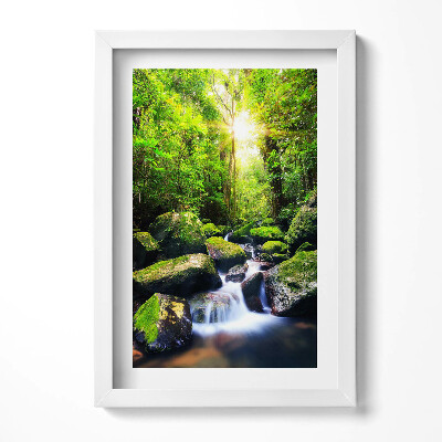 Obraz s rámem elegantní Vodopád uprostřed džungle