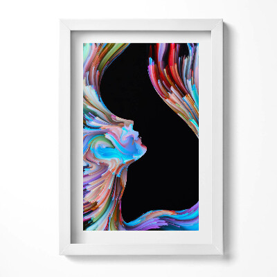 Obraz s rámem elegantní Abstraktní barevný obličej