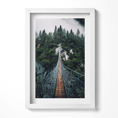 Obraz s rámem elegantní Visutý most přes les