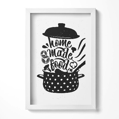 Obraz s rámem elegantní Domácí jídlo - nápis do kuchyně