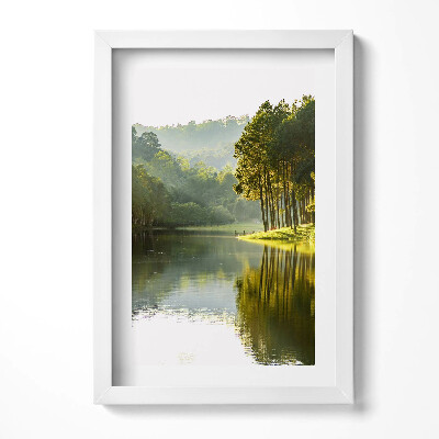 Obraz s rámem elegantní Zelená říční krajina
