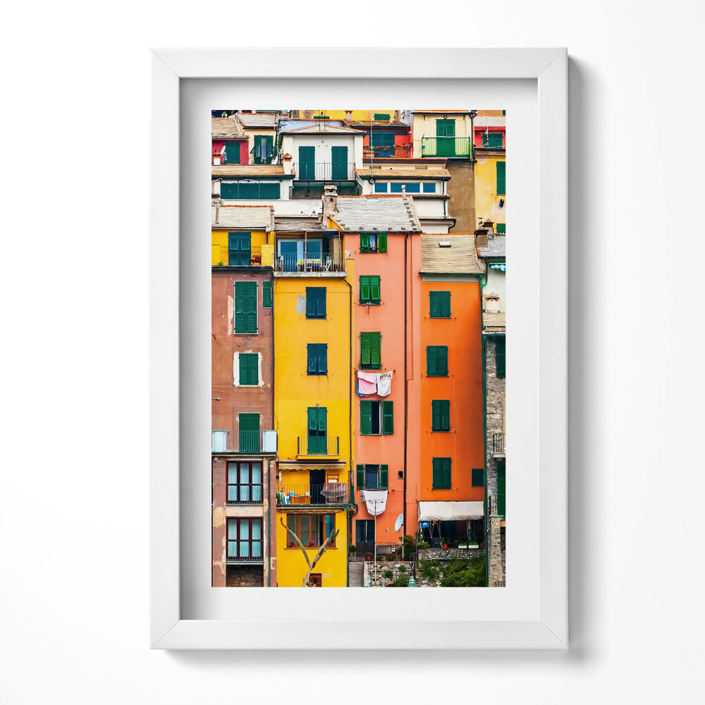 Obraz s rámem elegantní Barevná architektura budov