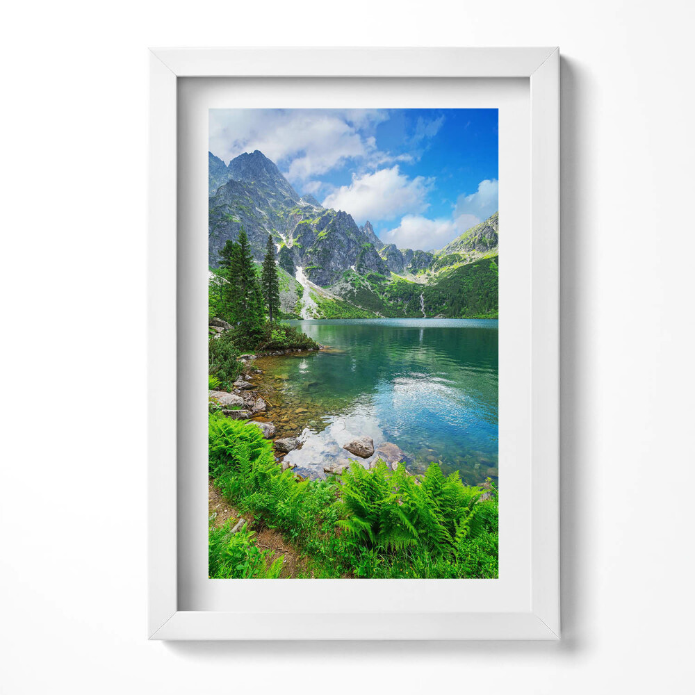 Obraz s rámem elegantní Lesní horská krajina