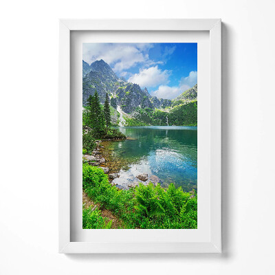 Obraz s rámem elegantní Lesní horská krajina